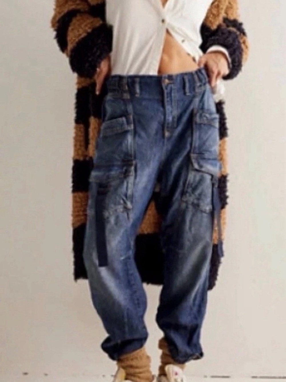 Free People Hazel Cargo Jeans Size L